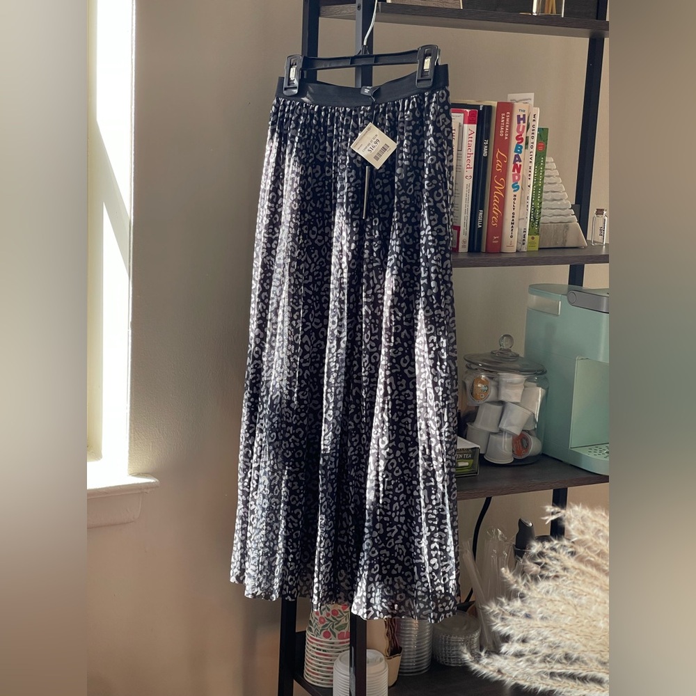 Leopard Print Black Skirt
